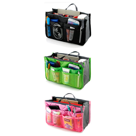 3-Pack Purse Organizer Insert Set Travel Tote Handbag Organizer with Zipper Pockets for Purses, Totes & Handbags
