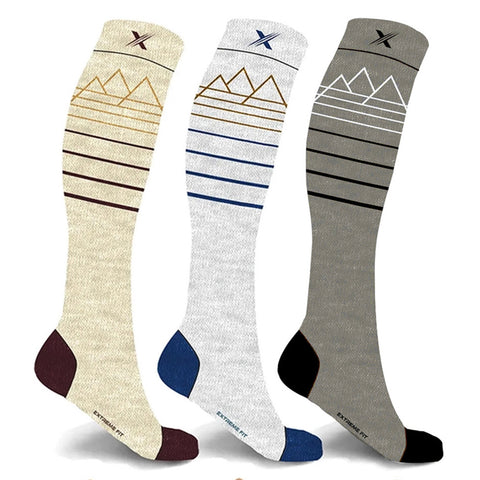 3-Pack: Premium Merino Wool Compression Boot Socks - Designed for Winter, Hiking, Camping, Snowboarding, Skiing