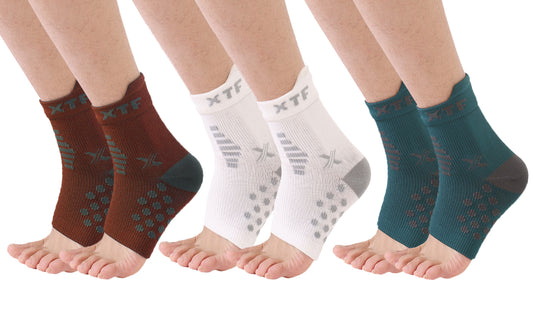 Targeted Pain Relief Plantar Fasciitis Foot/Arch Support Ankle Compression Support Sleeves/Socks (3-Pairs)