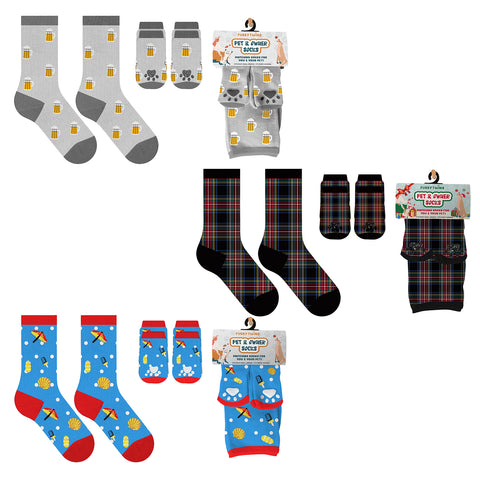 3-Pack: Novelty Matching Pet and Owner Fun Socks Pet Lover Gifts