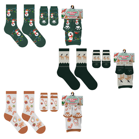 3-Pack: Novelty Matching Pet and Owner Fun Socks Pet Lover Gifts