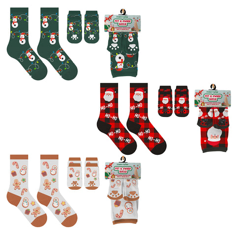 3-Pack: Novelty Matching Pet and Owner Fun Socks Pet Lover Gifts