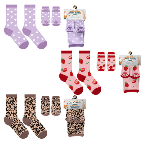 3-Pack: Novelty Matching Pet and Owner Fun Socks Pet Lover Gifts
