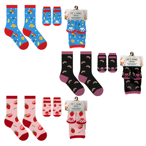 3-Pack: Novelty Matching Pet and Owner Fun Socks Pet Lover Gifts