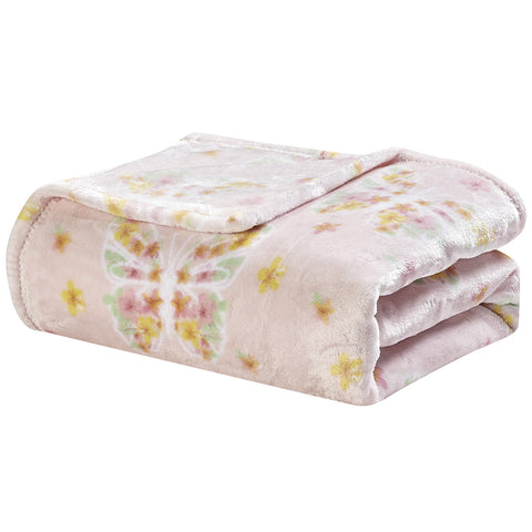 Butterfly Garden Oversized Throw Blanket 60" x 70" Soft Lightweight Polyester Decorative Throw Blanket