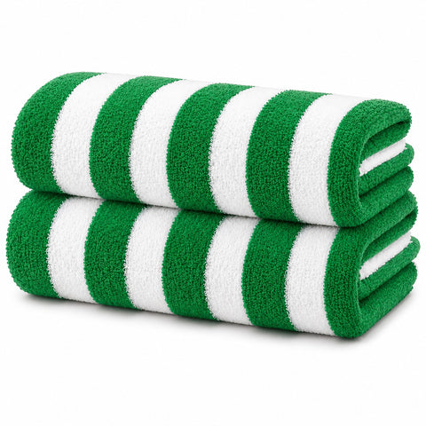 Cabana Terry Cloth Stripe Beach & Bath Towels 80% Cotton, 20% Polyester | Available in 2-Pack, 4-Pack & 6-Pack | 36" x 66"