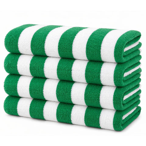 Cabana Terry Cloth Stripe Beach & Bath Towels 80% Cotton, 20% Polyester | Available in 2-Pack, 4-Pack & 6-Pack | 36" x 66"