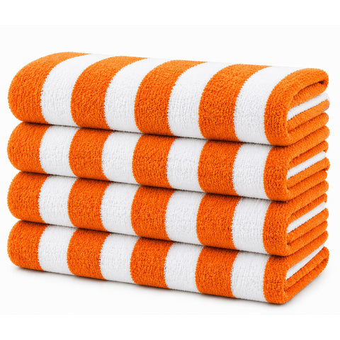 Cabana Terry Cloth Stripe Beach & Bath Towels 80% Cotton, 20% Polyester | Available in 2-Pack, 4-Pack & 6-Pack | 36" x 66"