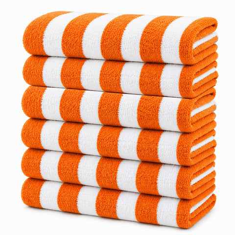 Cabana Terry Cloth Stripe Beach & Bath Towels 80% Cotton, 20% Polyester | Available in 2-Pack, 4-Pack & 6-Pack | 36" x 66"