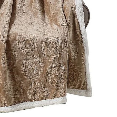 Ultra Soft 50" x 60" Microplush Caesar Embossed Sherpa Throw Blanket– Lightweight, Warm, and Machine Washable Couch or Bed
