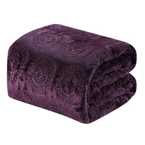 Super Soft Caesar Embossed Throw Blanket – 50" x 60" Microplush All-Season Blanket – Lightweight, Cozy, and Machine Washable for Couch or Bed