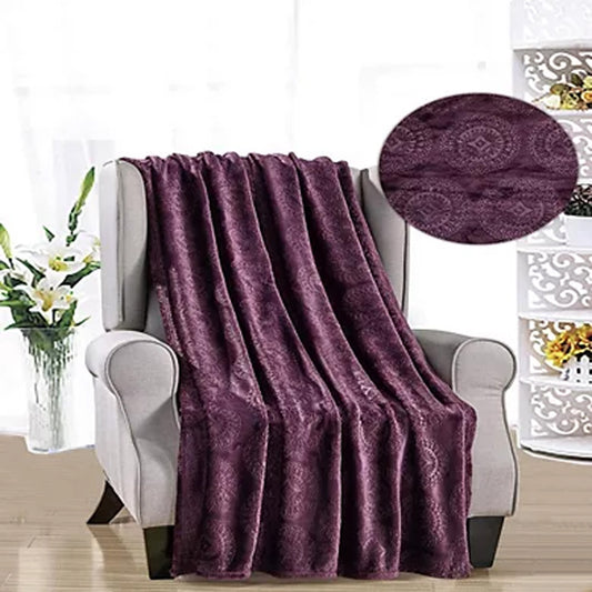 Super Soft Caesar Embossed Throw Blanket – 50" x 60" Microplush All-Season Blanket – Lightweight, Cozy, and Machine Washable for Couch or Bed