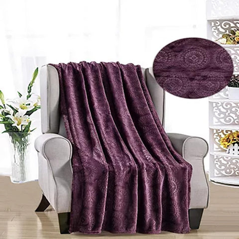 Super Soft Caesar Embossed Throw Blanket – 50" x 60" Microplush All-Season Blanket – Lightweight, Cozy, and Machine Washable for Couch or Bed