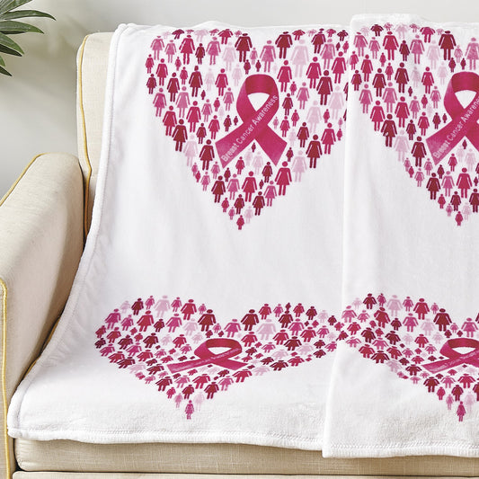 Ultra Soft Plush Throw Blanket 50" x 70" – Lightweight, Warm, All-Season Blanket – Cancer Awareness Inspired Design, Machine Washable, Perfect Comfort Gift