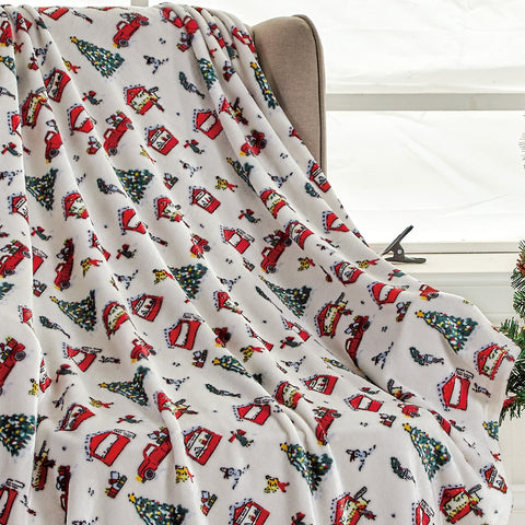 Holiday and Christmas Micro Plush Throw Blanket – Soft 50" x 60" Cozy Blanket for Couch, Bed, or Living Room – Lightweight, Warm, All-Season Comfort, Machine Washable