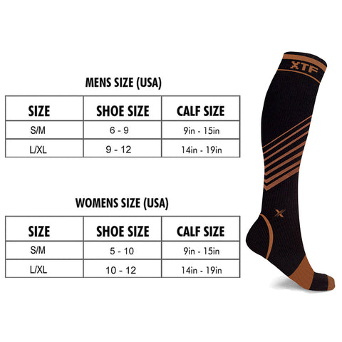 Copper Compression Striped Knee High Socks (3-Pack)