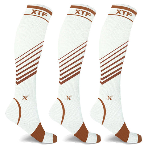 Copper Compression Striped Knee High Socks (3-Pack)