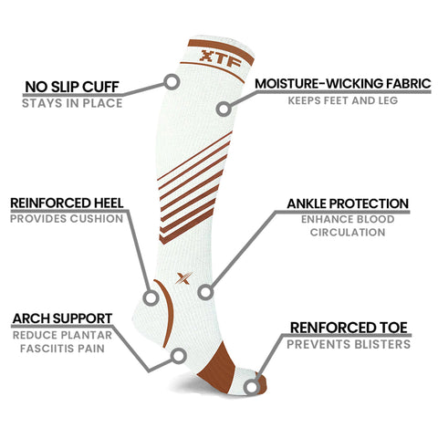 Copper Compression Striped Knee High Socks (1-Pair)