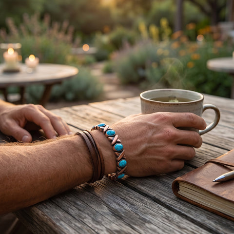 Women’s Copper Magnetic Bracelet – Adjustable Energy-Inspired Bangle with Stainless Steel Accents (Heart, Blue, Mix Designs)