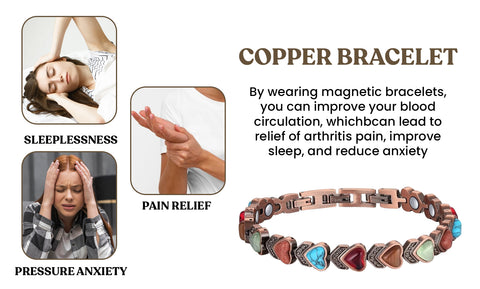 Women Magnetic Therapy Pain Relief Balance Energy Sleep Copper Bracelet