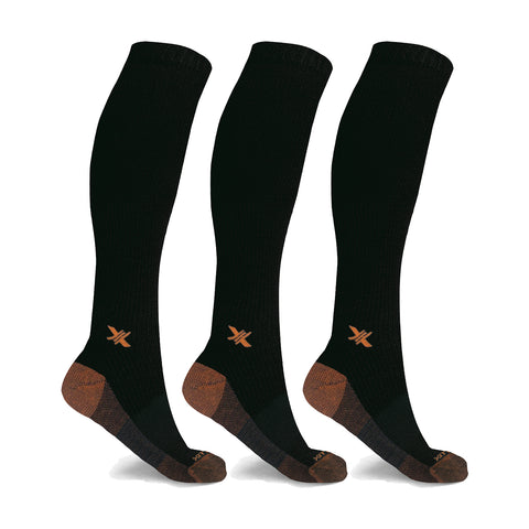 Copper Infused High Performance Anti Fatigue Knee High Compression Socks (6-Pairs)