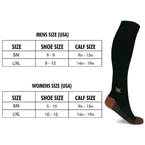 Copper Infused High Performance Anti Fatigue Knee High Compression Socks (1-Pair)