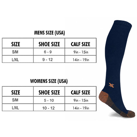 Copper Infused High Performance Anti Fatigue Knee High Compression Socks (1-Pair)