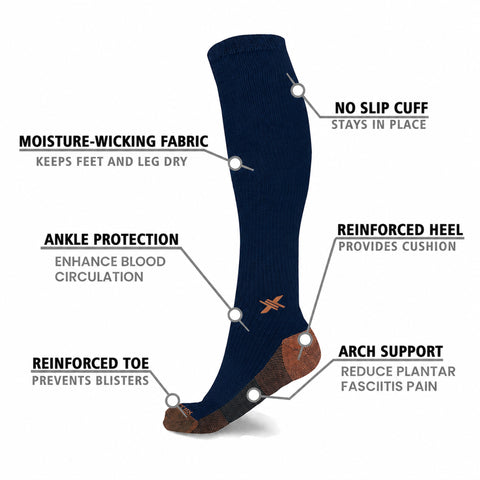 Copper Infused High Performance Anti Fatigue Knee High Compression Socks (1-Pair)
