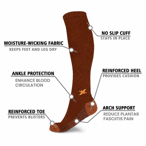 Copper Infused High Performance Anti Fatigue Knee High Compression Socks (1-Pair)
