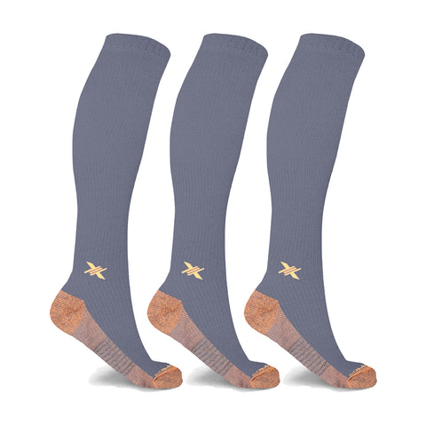 Copper Infused High Performance Anti Fatigue Knee High Compression Socks (3-Pairs)