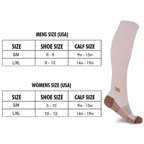 Copper Infused High Performance Anti Fatigue Knee High Compression Socks (1-Pair)