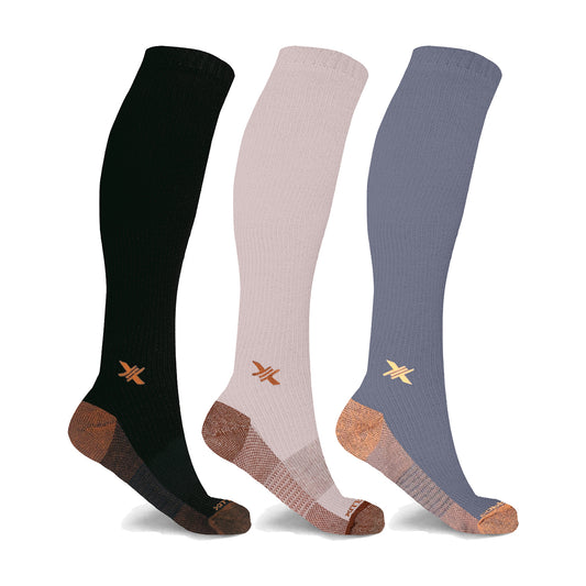 Copper Infused High Performance Anti Fatigue Knee High Compression Socks (6-Pairs)