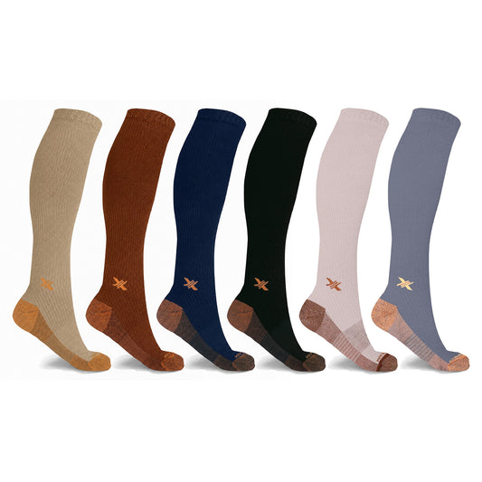 Copper Infused High Performance Anti Fatigue Knee High Compression Socks (1-Pair)