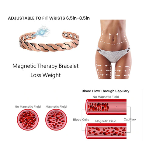 Adjustable Copper Cuff Bracelet for Men & Women – Twisted Design Magnetic Bangle, Comfort Fit (6.5”–8.75”)