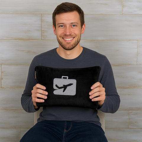 2-Pack: 2-in-1 Soft Micro Plush Travel Blanket and Pillow (40" x 70") - Lightweight, Portable, Machine Washable