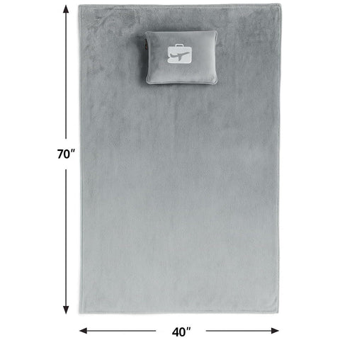 2-Pack: 2-in-1 Soft Micro Plush Travel Blanket and Pillow (40" x 70") - Lightweight, Portable, Machine Washable