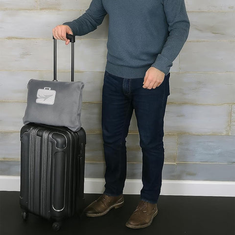 2-Pack: 2-in-1 Soft Micro Plush Travel Blanket and Pillow (40" x 70") - Lightweight, Portable, Machine Washable