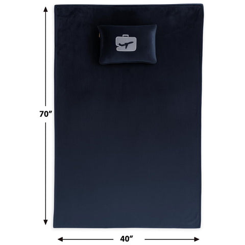 2-Pack: 2-in-1 Soft Micro Plush Travel Blanket and Pillow (40" x 70") - Lightweight, Portable, Machine Washable