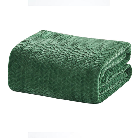 Chevron Braided Micro Plush Blanket – Premium Soft All-Season Blanket – Lightweight, Warm, and Machine Washable