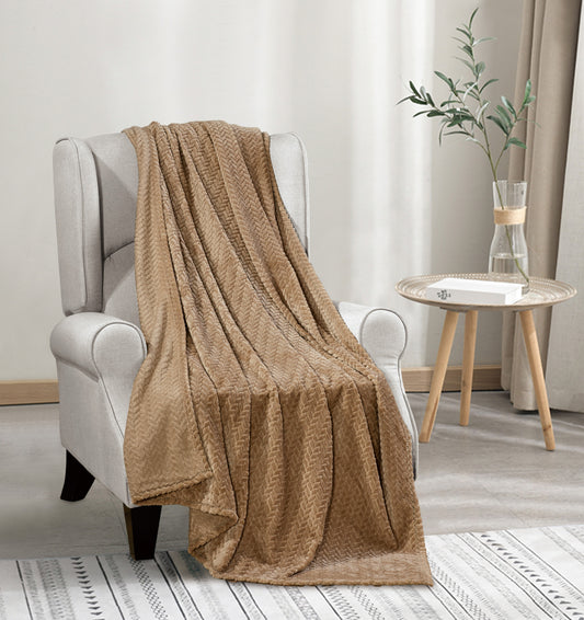Ultra Soft Chevron Microplush Fleece Throw Blanket  for Couch, Bed, or Dorm – Lightweight, Machine Washable, All-Season Cozy Home Decor (50" x 70")