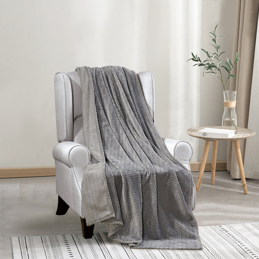 Ultra Soft Chevron Microplush Fleece Throw Blanket  for Couch, Bed, or Dorm – Lightweight, Machine Washable, All-Season Cozy Home Decor (50" x 70")
