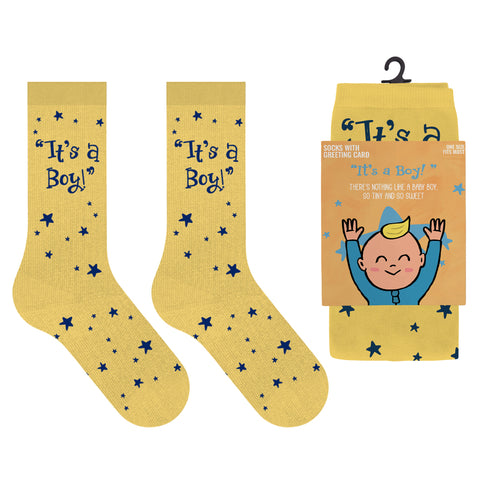 Greeting Cards with Fun and Expressive Crew Length Novelty Socks