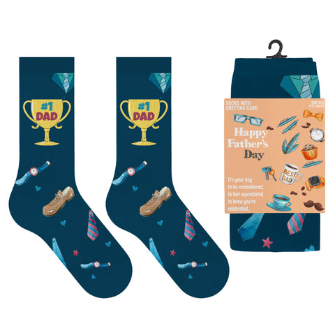 Greeting Cards with Fun and Expressive Crew Length Novelty Socks