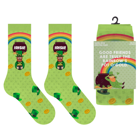 Greeting Cards with Fun and Expressive Crew Length Novelty Socks