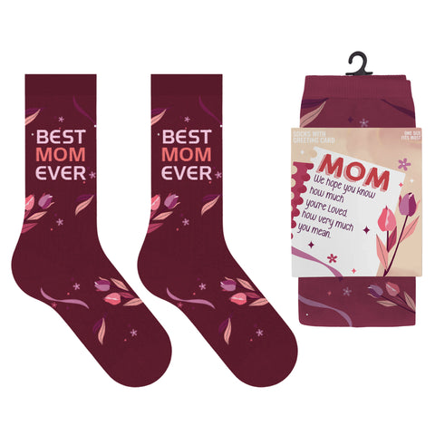 Greeting Cards with Fun and Expressive Crew Length Novelty Socks