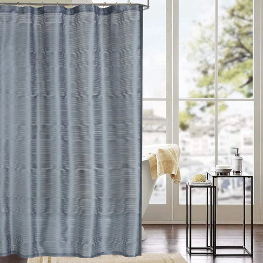 Classic Striped Shower Curtain | 70" x 72" Decorative Polyester Bathroom Shower Curtain