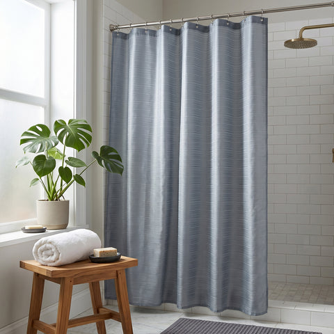 Classic Striped Shower Curtain | 70" x 72" Decorative Polyester Bathroom Shower Curtain