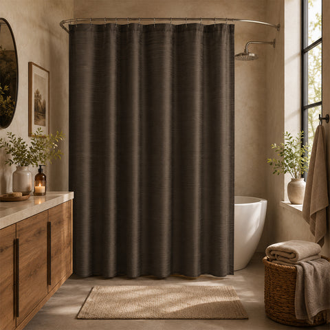 Classic Striped Shower Curtain | 70" x 72" Decorative Polyester Bathroom Shower Curtain