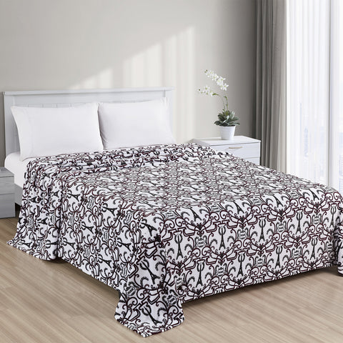 Ultra-Soft Lightweight Printed Bed Blanket – All-Season Microfiber Throw – Queen and King Sizes – Stylish and Comfortable Bedding for Home Use