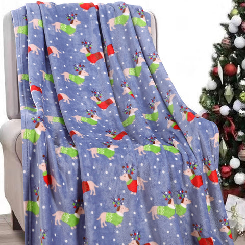Holiday and Christmas Micro Plush Throw Blanket – Soft 50" x 60" Cozy Blanket for Couch, Bed, or Living Room – Lightweight, Warm, All-Season Comfort, Machine Washable
